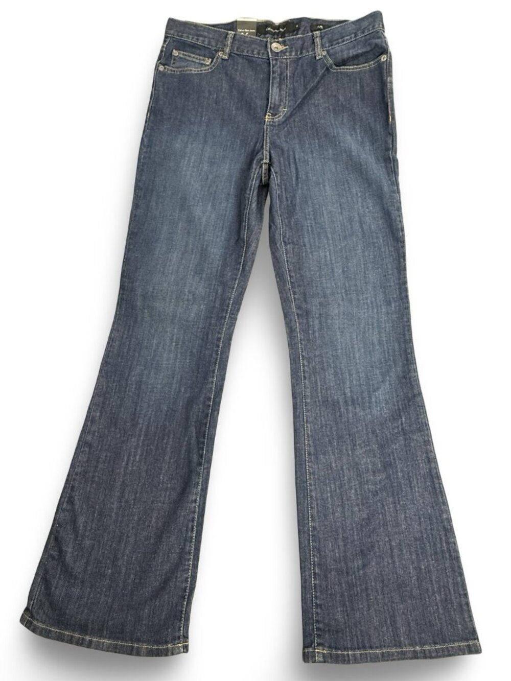 Calvin Klein 'Stretch Flare' Jeans Womens 12 Blue Medium Wash Slim Fit 34x32 NWT
